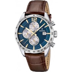 Montre homme acier sur cuir...