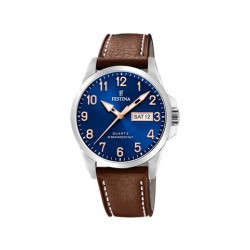 Montre homme acier sur cuir...