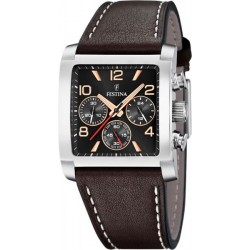 Montre homme acier sur cuir...