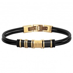 Bracelet acier cuir et...