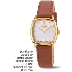 Montre dame titane sur cuir...