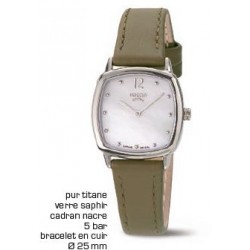 Montre dame titane sur cuir...