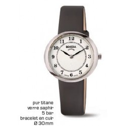 Montre dame titane sur cuir...