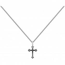 Collier acier croix noire...