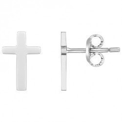 Boucles d'oreilles acier croix