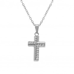 Collier acier croix oxydes...