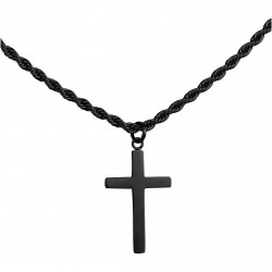 Collier acier torsadé noir...