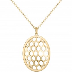 Collier acier doré motif...