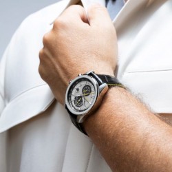 Montre homme acier sur cuir...