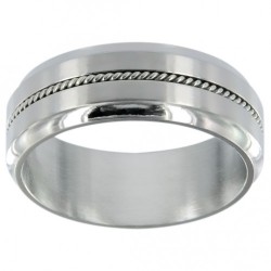 Bague acier  homme fil...