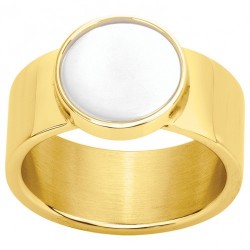 Bague acier  doré rond...