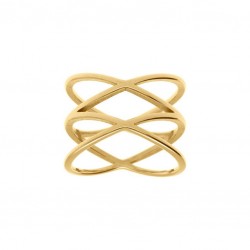 Bague acier  jaune 4fils...