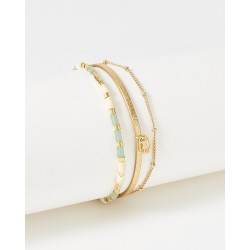 Bracelet acier PVD "Flowers...