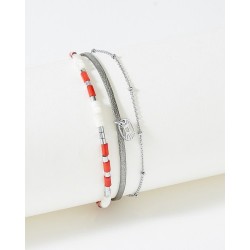 Bracelet acier  "Flowers...