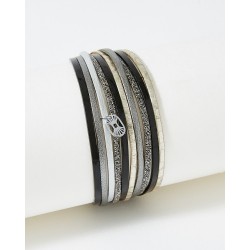 Bracelet acier PVD "Flowers...