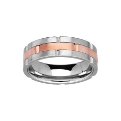 Bague acier  ET PVD ROSE...