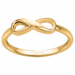 Bague acier  dorée motif...