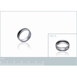 Bague acier  ruthenium noir...